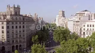 Grand Via in Barcelona a Treelined Street in the Bustling Gothic City | Stock Footage - Envato e...
