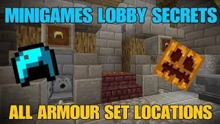 Minecraft: MINIGAMES LOBBY ALL ARMOUR SET LOCATIONS! | CARVED PUMPKIN HEAD (MINIGAMES SECRETS)