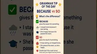 Because vs So | Stop Making This Common English Mistake! 😲💡 #shorts #trending #viral #trend #short