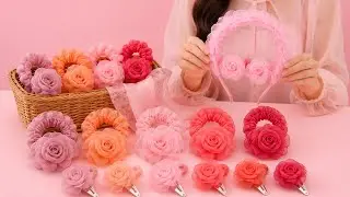 ست اکسسوری دخترانه شیک / کش مو . تل وگیره گل دار