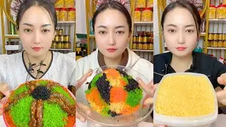 Rainbow Fish Roe ASMR Eating Sounds | Colorful Texture Mukbang #296