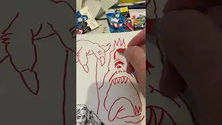 Ken Landgraf draws a remark on his new art book!! “Barbarians Sharks & Monsters” !! 