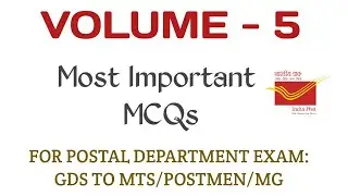 Postal Manual Vol. 5 Important Questions ! #gdstomts #postmanexam @PostalStudy 