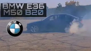 Bmw e36 m50 b20 open diff burnout and drift