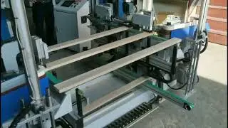 Automatic machine for wood product - double end sawing, drilling, sanding