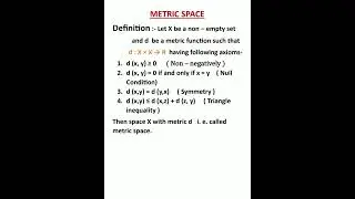 Definition of metric space || Mathematics || Metric space || #explore #foryou #viral #like