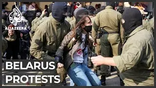 Belarus police violently detain dozens of female protesters
