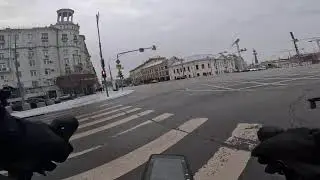 Bike Ride through Snow Moscow | morning Live Stream Bicycle Commute | 2025-02-18 #gopro