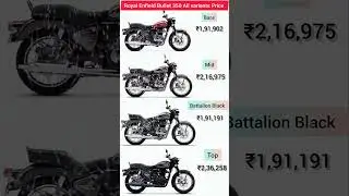 Royal Enfield Bullet 350 All Variants & Price 2025 | #Bullet350Price2025 #RoyalEnfieldIndia