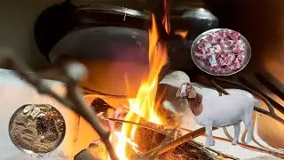 Village Style Mutton Curry | Traditional Desi Cooking with Fire & Nature Sounds