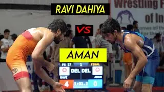OLYMPIC MEDALIST RAVI DAHIYA VS AMAN  HARYANA 57 KG FINAL WRESTLING COMMONWEALTH TRIAL