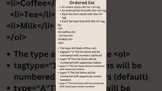 Ordered list | advanced web designing hsc | ordered list attributes in html | html | class 12