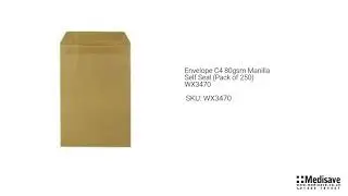 Envelope C4 80gsm Manilla Self Seal Pack of 250 WX3470 WX3470