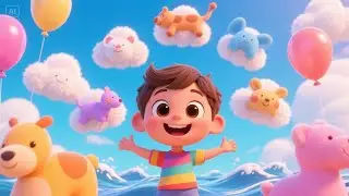 Ten Little Balloons Floating Up + More | Colorful Nursery Rhyme for Toddlers