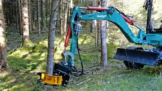 Hunklinger Mini-Mobilbagger HW20 mit Baumschere