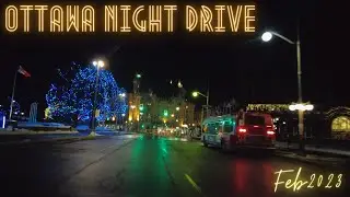 Early Morning Winter Drive Through Empty Ottawa Streets 4K60 - February 2023