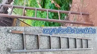 How To Make Light Weight Iron Stairs.Homemade Square Bar Ladder Make.Easy To Handle Metal Staircase.