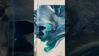Blue+Turq+Silver Dutch Pour | Acrylic Pouring