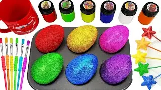 Satisfying Video l DIY How To Make Rainbow Baked Cupcakes Sprunki Molds Glitter Slime Painting ASMR