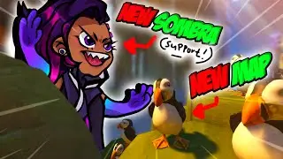 Playing SUPPORT SOMBRA On the NEW Map in Overwatch 