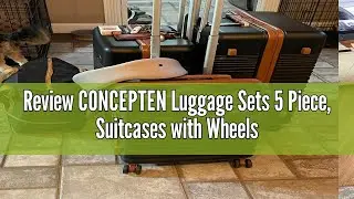 Review CONCEPTEN Luggage Sets 5 Piece, Suitcases with Wheels, Hardshell Suitcase Set, ABS Carry on L