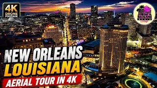 New Orleans, LA Aerial Drone Video Four Seasons, Mississippi River Day & Night 4k #drone #NewOrleans