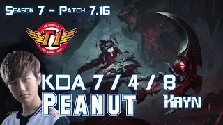 SKT T1 Peanut KAYN vs REK'SAI Jungle - Patch 7.16 KR Ranked
