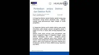 Perbedaan Debitor dan Debitor Pailit #viral #quotes #motivation #hukum