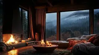 Rainy Night Fireplace Ambience 🔥🌧️ | Cozy Sleep Sounds (5 Hours)