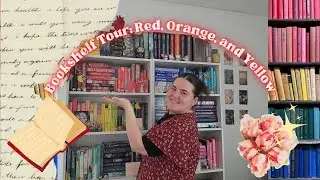 Bookshelf Tour: Red, Orange, and Yellow books | Vlog | Miss Ski Reads 