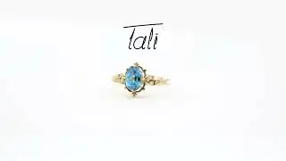 Vintage Inspired Astra London Blue Topaz and Diamond Ring #vintageinspired