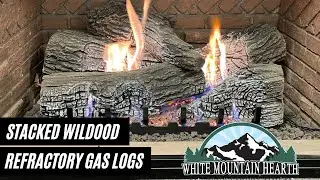Stacked Wildwood Refractory vent-free Gas Logs by White Mountain Hearth