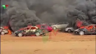 #EndSars Protest : Cars Burning at Apo Abuja Over Clash with Thugs