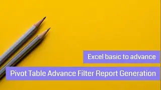 Excel: Pivot Table Filter Field for Report Generation