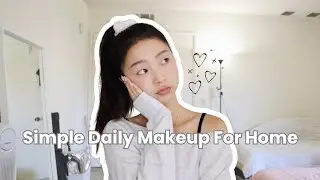 SIMPLE DAILY LOOK FOR HOME | MONOLID/HOODED EYE MAKEUP