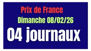 PRIX DE FRANCE 04 QUATRE JOURNAUX WEEKEND GAZETTE GENY COURSE PARIS TURF DIMANCHE 08.02.26