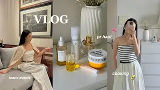 vlog | pr makeup skincare haul , what I eat, brand events 🌸🛍️✨