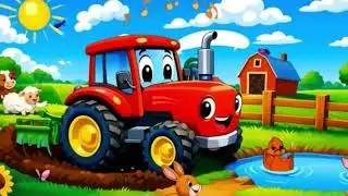 Happy Tractor Song 🚜| Tractor Working on the Farm 🌾🚜 | Fun Farm Animals Nursery Rhyme for Kids 🥁🌻| 