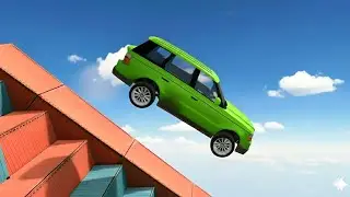 Car vs Container Stairs 😱 Extreme Height Challenge | BeamNG Drive