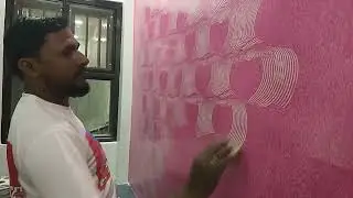 How to painting scraping combing wall texture design  royal play #vairal video #youtube #🤩🤩