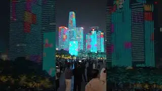 Shenzhen Civic Center light show! 🇨🇳 #Shenzhen #LightShow #ShenzhenLights #TravelChina #