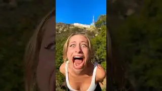 CRINGE SALAMI 🍕 girl infront of Hollywood ☠️😱 #salami #cringe #meme #omg