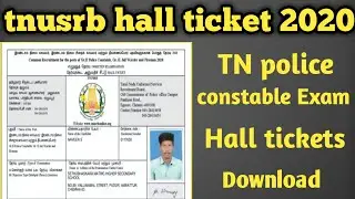 Tnusrb Hall ticket 2020 download