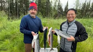 Hmong alaska fishing Kenai River Alaska July 2023. Salmon fishing (sockeye salmon)