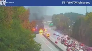 Fatal crash and fire on I-64 in Virginia Beach disrupts traffic Monday