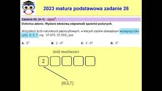 28 PP 2023 Matura matematyka poziom podstawowy zadanie 28, kombinatoryka
