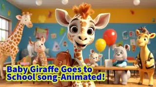Animated Baby Giraffe Goes to School Song #trending #cute #cocomelonnursery #nurseryrhyme