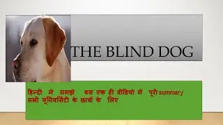 THE  BLIND DOG #ENGLISH#HINDI#DDE #SUMMARY
