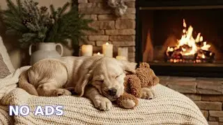 🔴 Cozy Cuddles: Fireplace Ambience & Teddy Bear Puppy Music for Deep Stress Relief 🧸✨
