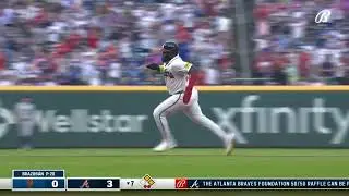 Matt Olson GUNNED DOWN! 💨 Tyrone Taylor's Cannon Saves the Day!  #MLB #Braves #Brewers